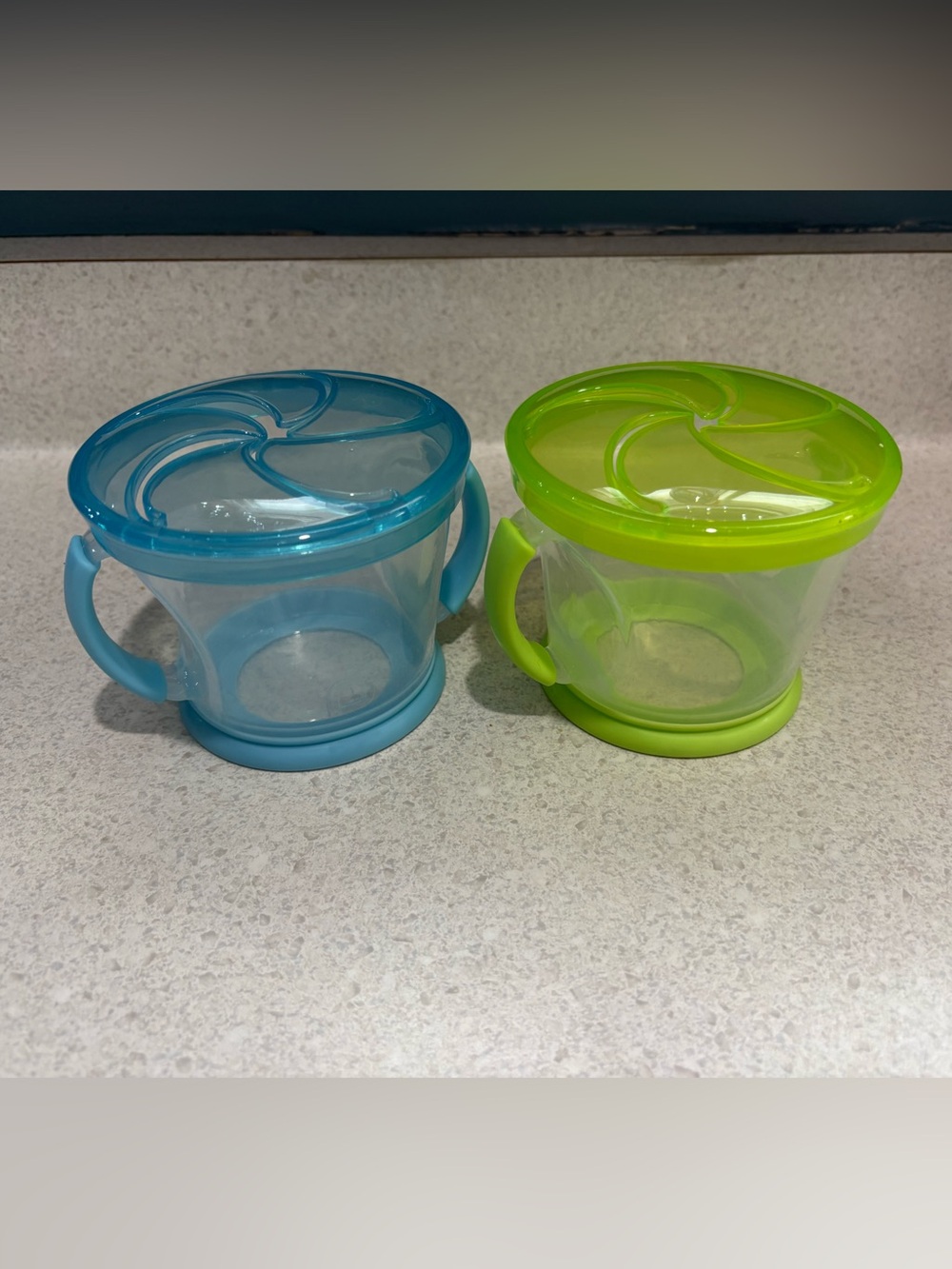 Munchkin Blue & Green Snack Cups with Handles